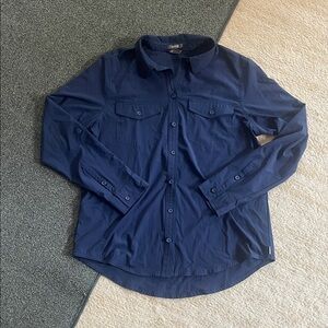 Eddie Bauer Navy Button-Up Shirt